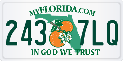 FL license plate 2437LQ