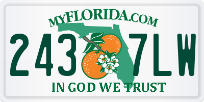 FL license plate 2437LW