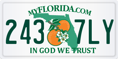 FL license plate 2437LY