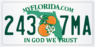 FL license plate 2437MA