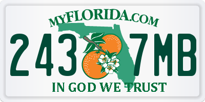 FL license plate 2437MB