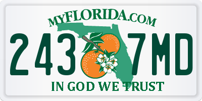 FL license plate 2437MD