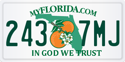 FL license plate 2437MJ