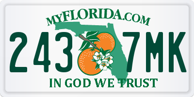 FL license plate 2437MK