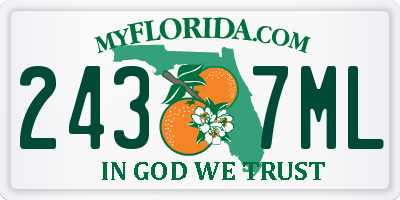 FL license plate 2437ML