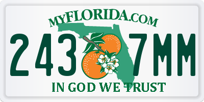 FL license plate 2437MM