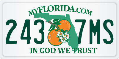 FL license plate 2437MS