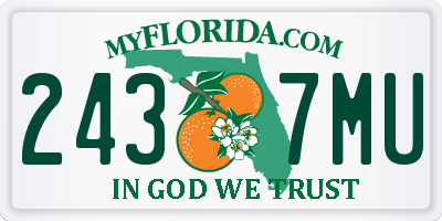 FL license plate 2437MU