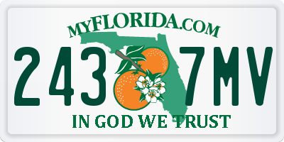 FL license plate 2437MV