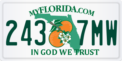 FL license plate 2437MW