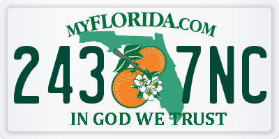 FL license plate 2437NC