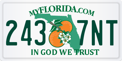 FL license plate 2437NT