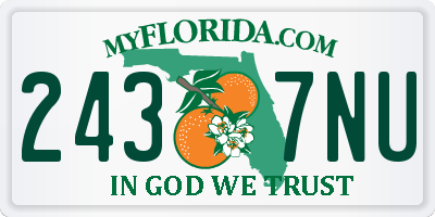 FL license plate 2437NU