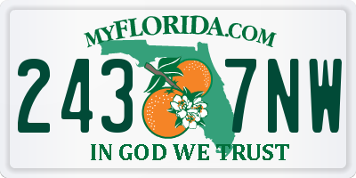 FL license plate 2437NW