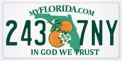 FL license plate 2437NY
