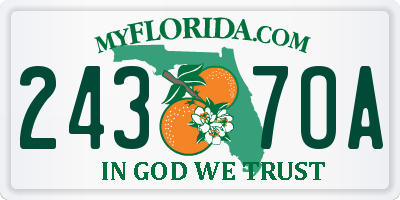 FL license plate 2437OA