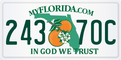 FL license plate 2437OC