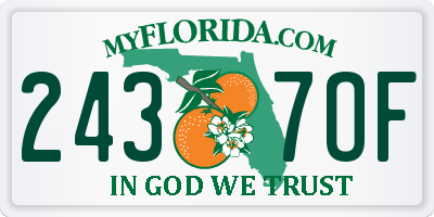 FL license plate 2437OF