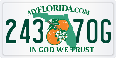 FL license plate 2437OG