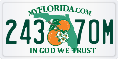 FL license plate 2437OM
