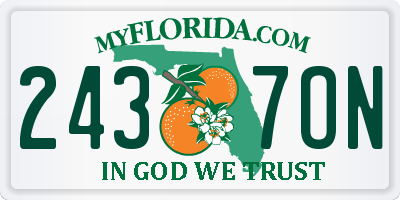 FL license plate 2437ON