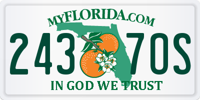 FL license plate 2437OS