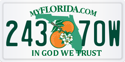 FL license plate 2437OW