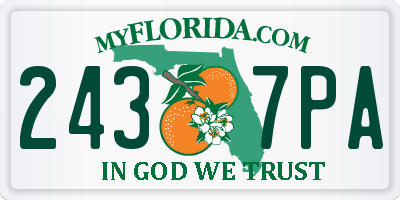 FL license plate 2437PA