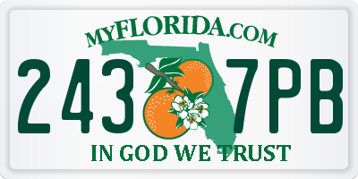 FL license plate 2437PB