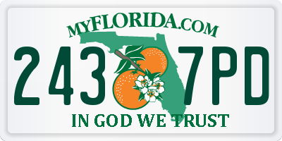 FL license plate 2437PD