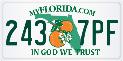 FL license plate 2437PF