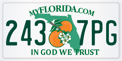 FL license plate 2437PG
