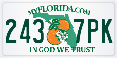 FL license plate 2437PK