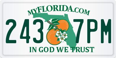 FL license plate 2437PM