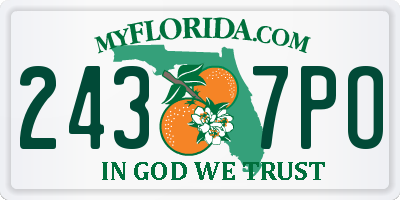 FL license plate 2437PO