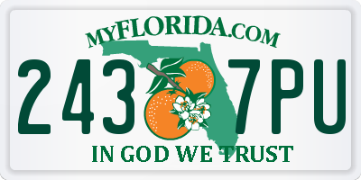 FL license plate 2437PU