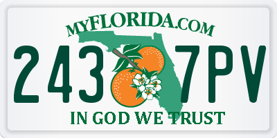 FL license plate 2437PV