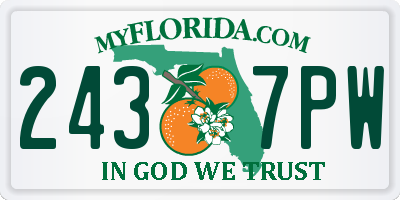 FL license plate 2437PW