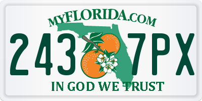 FL license plate 2437PX