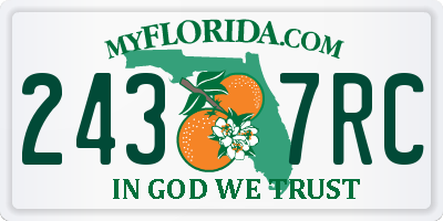 FL license plate 2437RC