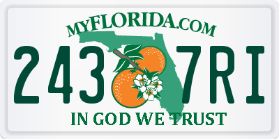 FL license plate 2437RI