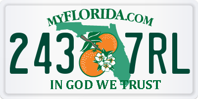 FL license plate 2437RL
