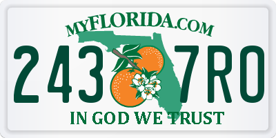 FL license plate 2437RO