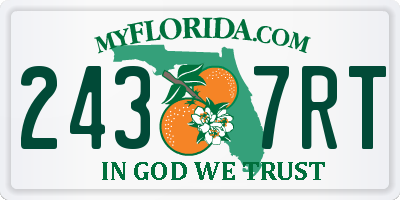 FL license plate 2437RT