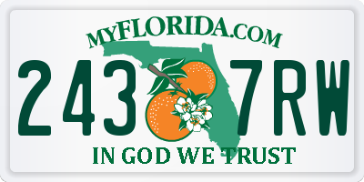 FL license plate 2437RW