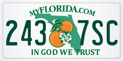 FL license plate 2437SC