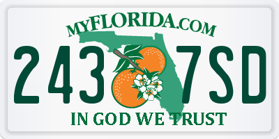 FL license plate 2437SD