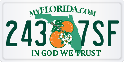 FL license plate 2437SF