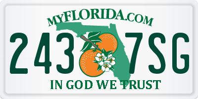 FL license plate 2437SG