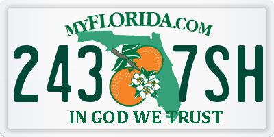 FL license plate 2437SH